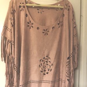 100% polyester fringe OS TOP